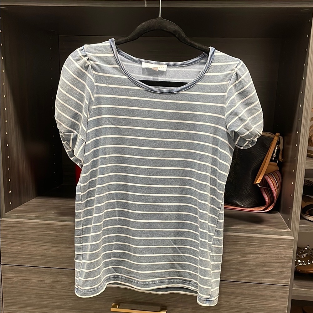 Striped Blue and White Women's Top